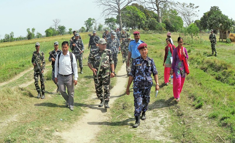 Joint border patrol by Nepal-India security persons